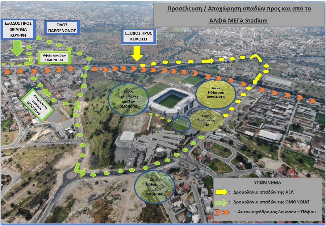 Μέτρα ασφαλείας για το παιχνίδι ΑΕΛ – ΟΜΟΝΟΙΑ