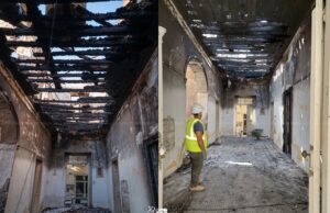 Άρχισε ο καθαρισμός του αρχοντικού Παυλίδη μετά την πυρκαγιά