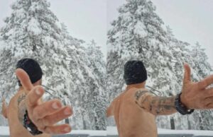 ΒΙΝΤΕΟ: «Η τρέλα» δεν πάει στα βουνά! Ημίγυμνος μέσα στο πυκνό χιόνι του Τροόδους