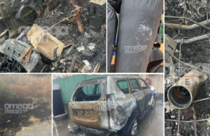 Ύψωνας, η επόμενη μέρα / ΕΙΚΟΝΕΣ: Μολότοφ και τούβλο μέσα στο καμένο περιπολικό