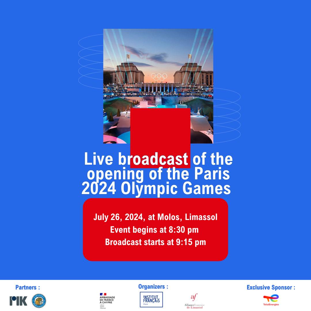Ζωντανή μετάδοση της Τελετής Έναρξης των Ολυμπιακών Αγώνων Παρίσι 2024 Λεμεσός, Μόλος, 26 Ιουλίου 2024