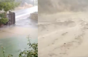 «Άνοιξαν» οι ουρανοί: Καταρρακτώδεις βροχές στο νησί – Κατολισθήσεις και μεγάλες πέτρες στη μέση του δρόμου – Βίντεο