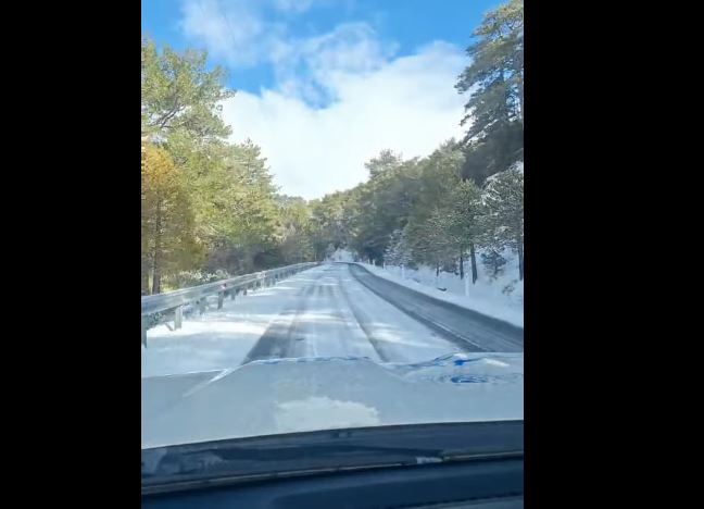 Βίντεο από το χιονισμένο Τρόοδος και… οδηγίες προς τους οδηγούς από την Αστυνομία