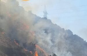 Φωτιά κοντά στο κοιμητήριο Πολεμιδιών – Ισχυροί άνεμοι δυσχεραίνουν την κατάσβεση