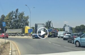 ΒΙΝΤΕΟ: Φορτηγό «έσπασε» στα δύο στη Λεμεσό – Περίεργο αλλά επικίνδυνο ατύχημα στο Ζακάκι (pics)