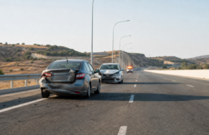 Δύο τρακαρισμένα αυτοκίνητα στον αυτοκινητόδρομο Λεμεσού–Πάφου μετά από σοβαρή σύγκρουση