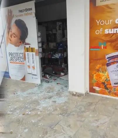 Οι ζημιές σε κατάστημα στην περιοχή της Τάλας. Πηγή: pafoslive