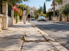 Φωτορεαλιστική απεικόνιση εργασιών σε αστικό πεζοδρόμιο
