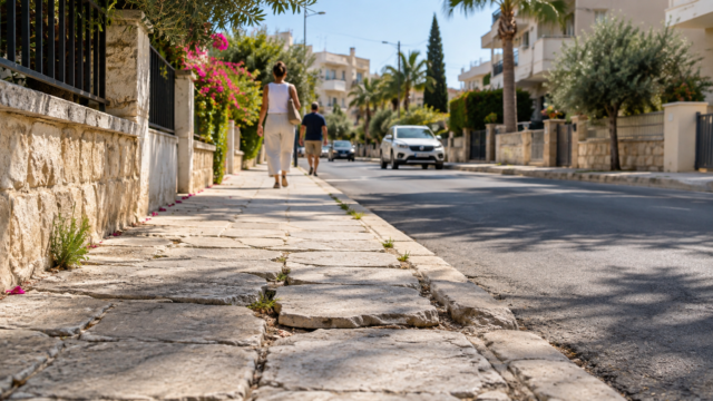 Φωτορεαλιστική απεικόνιση εργασιών σε αστικό πεζοδρόμιο
