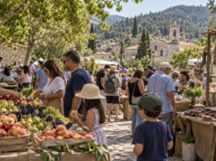 Οικογένειες σε γιορτή φρούτων και αλλαντικών σε ορεινό χωριό της Λεμεσού