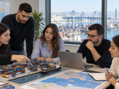 Σπουδαστές ναυτιλίας και logistics σε εργαστήριο με θέα το λιμάνι Λεμεσού