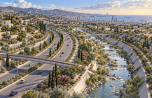Συμβολική απεικόνιση δρόμου και ποτάμιου διαδρόμου