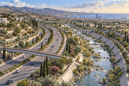 Συμβολική απεικόνιση δρόμου και ποτάμιου διαδρόμου