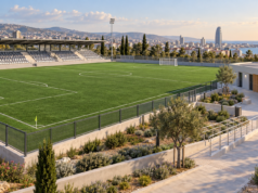 Συμβολική απεικόνιση γηπέδου ποδοσφαίρου με κερκίδες