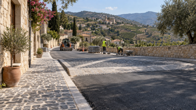 Έργο €206.871 σε Άγιο Αμβρόσιο και Άρσος: Κυβόλιθοι και υπερυψωμένη συμβολή στην είσοδο του χωριού Εργασίες κυβόλιθων και υπερυψωμένης συμβολής σε ορεινό χωριό της Λεμεσού