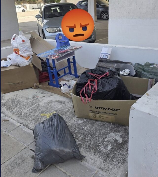 Σκουπίδια παραμένουν για δέκα ημέρες σε πεζοδρόμια της Έγκωμης