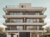 Αρχιτεκτονική απεικόνιση της κύριας πρόσοψης του σχεδιαζόμενου Albion από τη DOMO Properties.