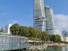 Πισίνα στην ταράτσα δυτικά της Μαρίνας: Το σχέδιο NEON και η λεπτομέρεια στον πίνακα κατοικιών Οικιστικοί πύργοι στη Λεμεσό
