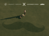 Επίσημο εικαστικό Limassol Greens και Movember Cyprus με παίκτη και σχέδιο μουστακιού στο γήπεδο γκολφ